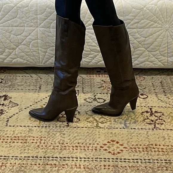 Free People Stevie Cowboy boots in Olive/Coffee Leather Size 39 - Picture 5 of 17